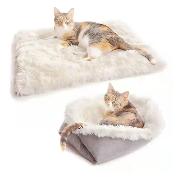 2-in-1 Pet Bed & Mat: Cozy Cushion for Dogs & Cats